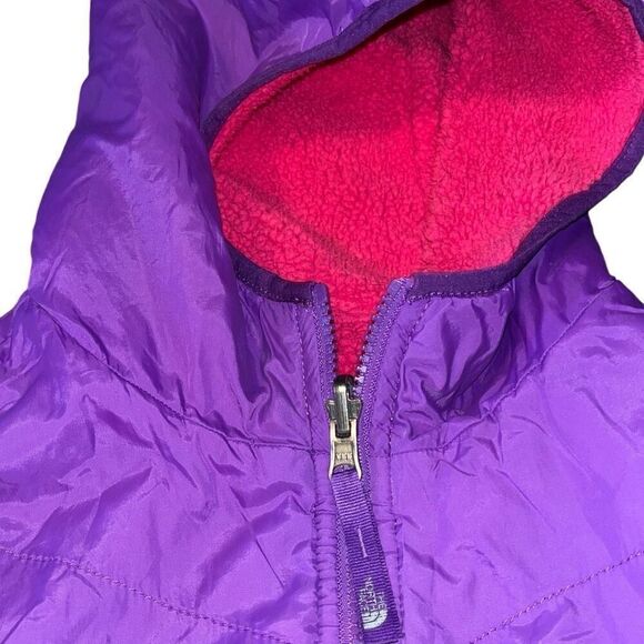 Girls The North Face Coat Reversible Purple/Pink Size Large 14/16 - Picture 7 of 7